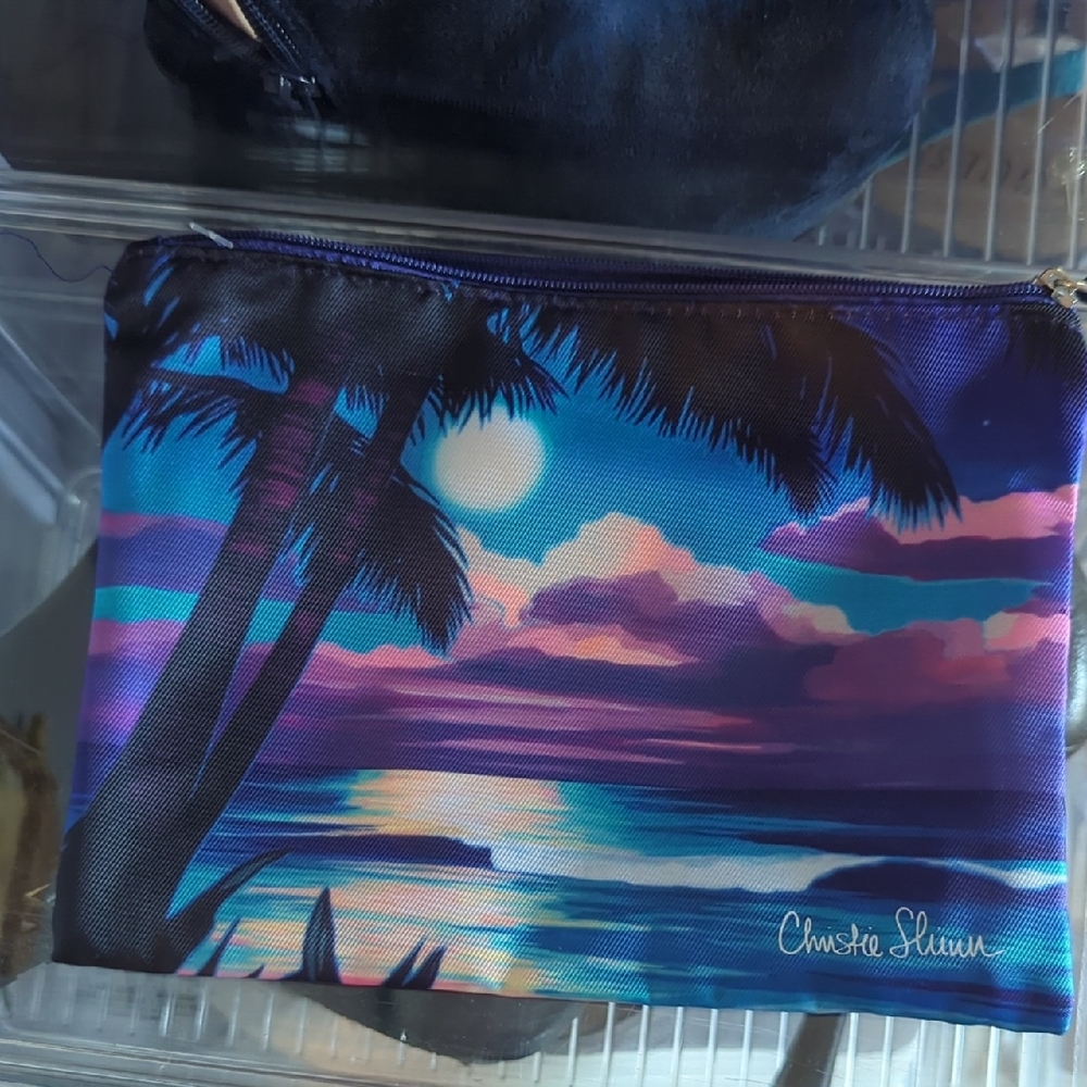 Blue and Purple Cosmetic Bag